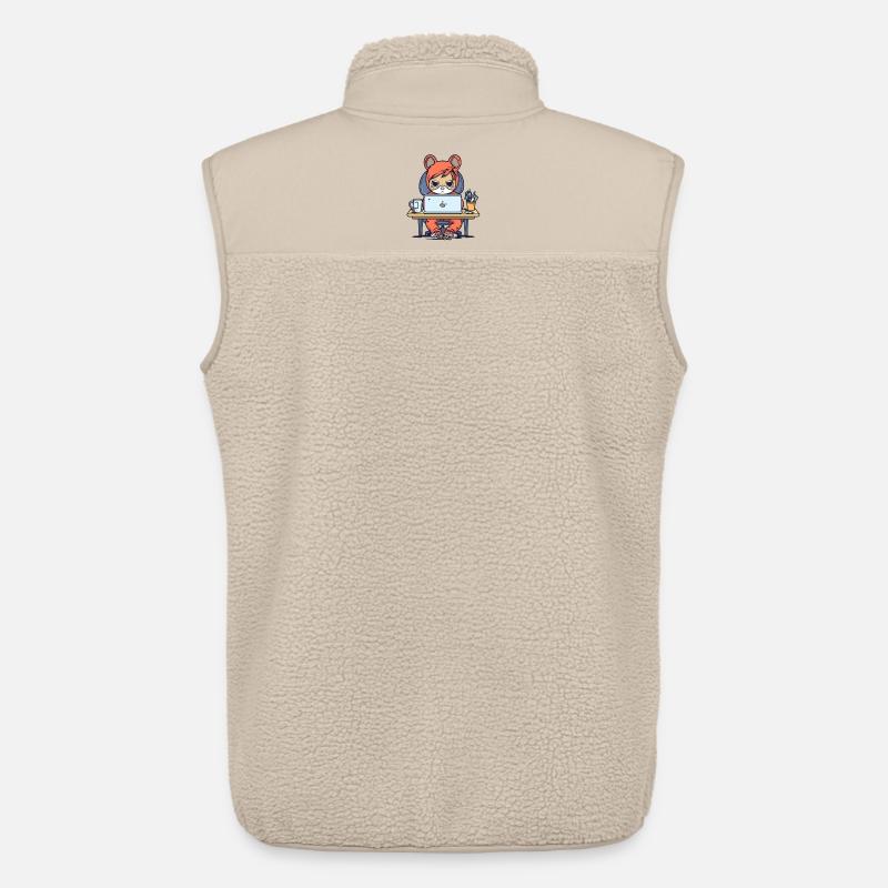 Grumpy Coder in Hoodie - Unisex Sherpa Gilet by Stanley/Stella - beige