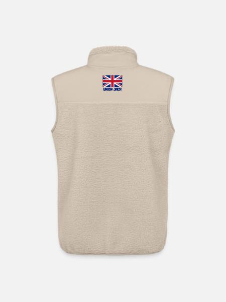 union jack, Angleterre, Londres - Veste sans manches sherpa unisexe Stanley/Stella - beige