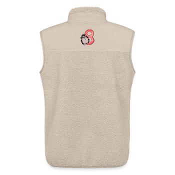 8 Anniversaire 8 ans avec motif animal - huit - Veste sans manches sherpa unisexe Stanley/Stella - beige - Dos - AI Model Male 178 light (178cm)