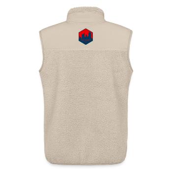 Calgary Skyline Canada – Urban Emblem Design - Unisex Sherpa Gilet by Stanley/Stella - beige - Back - AI Model Male 178 light (178cm)