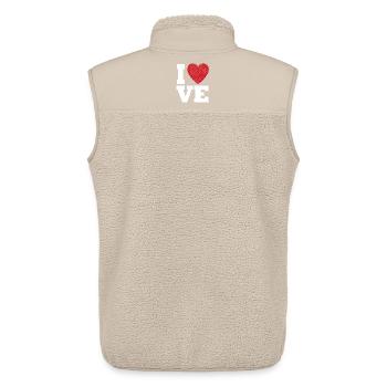 Liebesherz-Typografie für den Valentinstag - Unisex Sherpaweste von Stanley/Stella - Beige - Hinten - AI Model Male 178 light (178cm)