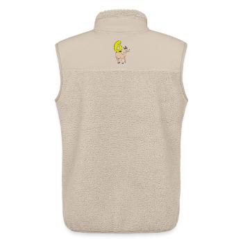 6 Birthday 6 years old with animal motif - six - Unisex Sherpa Gilet by Stanley/Stella - beige - Back - AI Model Male 178 light (178cm)