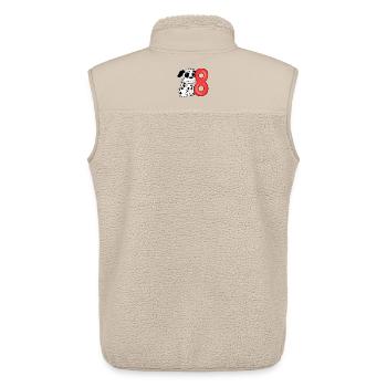8 Anniversaire 8 ans avec motif chien - huit - Veste sans manches sherpa unisexe Stanley/Stella - beige - Dos - AI Model Male 178 light (178cm)