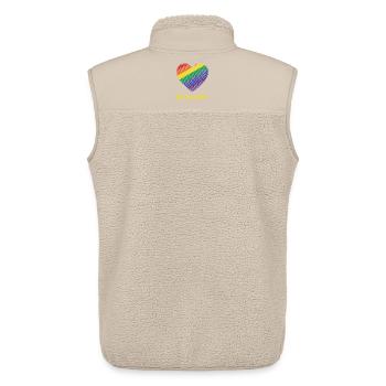Mois de la fierté LGBTQ - Soyez vous-même - Veste sans manches sherpa unisexe Stanley/Stella - beige - Dos - AI Model Male 178 light (178cm)
