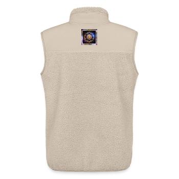 Fleur de lotus de mandala - Veste sans manches sherpa unisexe Stanley/Stella - beige - Dos - AI Model Male 178 light (178cm)