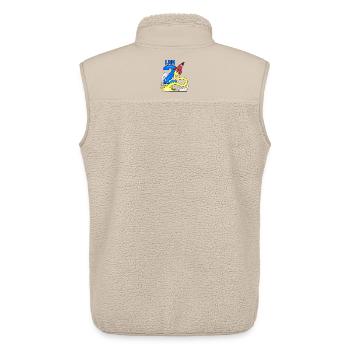 2 Geburtstag Junge Astronaut Rakete - zwei Jahre - Unisex Sherpaweste von Stanley/Stella - Beige - Hinten - AI Model Male 178 light (178cm)