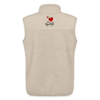 L’amour est doux, Herz - Veste sans manches sherpa unisexe Stanley/Stella - beige - Dos - AI Model Male 178 light (178cm)
