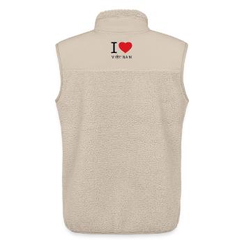 J’AIME LE VIETNAM - Veste sans manches sherpa unisexe Stanley/Stella - beige - Dos - AI Model Male 178 light (178cm)