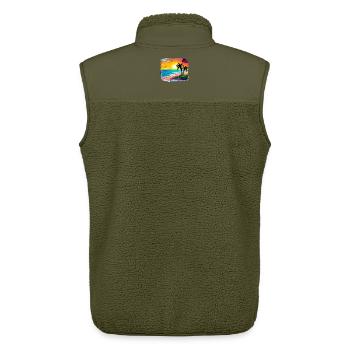 Summer Sunset Beach Watercolor - Unisex Sherpa Gilet by Stanley/Stella - khaki - Back - AI Model Male 178 light (178cm)