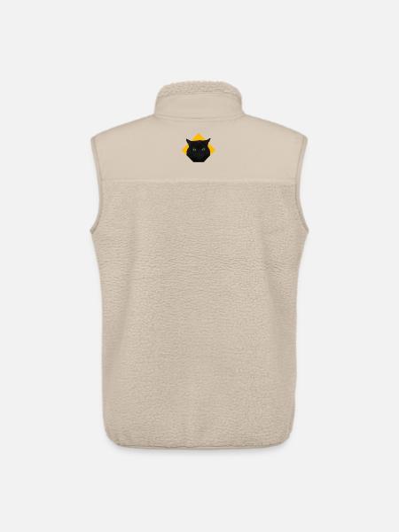 Black Cat Logo - Unisex Sherpa Gilet by Stanley/Stella - beige