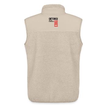 43e anniversaire Octobre 1983 - 43 ans - Veste sans manches sherpa unisexe Stanley/Stella - beige - Dos - AI Model Male 178 light (178cm)