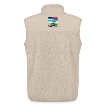 Beach sunset in 80s style - Unisex Sherpa Gilet by Stanley/Stella - beige - Back - AI Model Male 178 light (178cm)