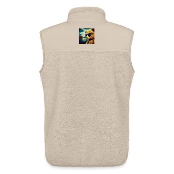 Teddy on Tour - Unisex Sherpaweste von Stanley/Stella - Beige - Hinten - AI Model Male 178 light (178cm)
