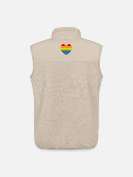 LGBT CSD TShirt Rainbow HEART - Unisex Sherpa Gilet by Stanley/Stella - beige