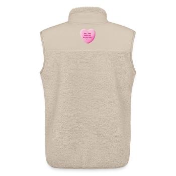 Voulez-vous libérer ma Palestine ? Coeur de bonbons sucrés - Veste sans manches sherpa unisexe Stanley/Stella - beige - Dos - AI Model Male 178 light (178cm)