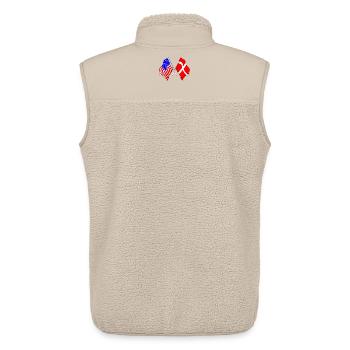 Drapeau des États-Unis et drapeau du Danemark - Veste sans manches sherpa unisexe Stanley/Stella - beige - Dos - AI Model Male 178 light (178cm)