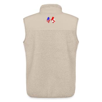 Drapeau des États-Unis et drapeau du Canada - Veste sans manches sherpa unisexe Stanley/Stella - beige - Dos - AI Model Male 178 light (178cm)