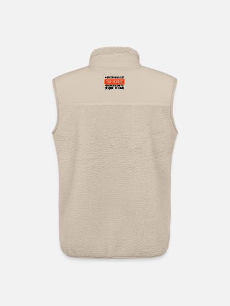 travail, travail humour, humour de travail - Veste sans manches sherpa unisexe Stanley/Stella - beige