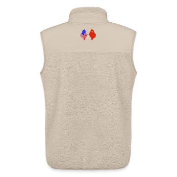 Flag of the United States USA and Flag China - Unisex Sherpa Gilet by Stanley/Stella - beige - Back - AI Model Male 178 light (178cm)