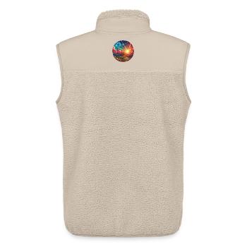 Landscape Colorful Epic Mountains Clouds Comic - Unisex Sherpa Gilet by Stanley/Stella - beige - Back - AI Model Male 178 light (178cm)