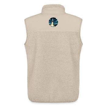 Cartoon rocket launches into space - Unisex Sherpa Gilet by Stanley/Stella - beige - Back - AI Model Male 178 light (178cm)