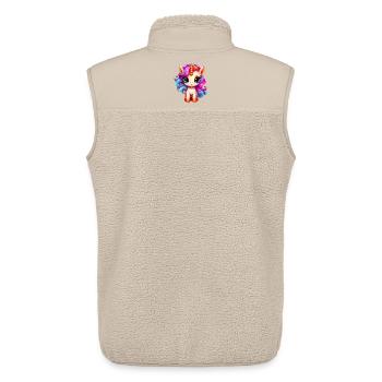 Bébé licorne - Veste sans manches sherpa unisexe Stanley/Stella - beige - Dos - AI Model Male 178 light (178cm)