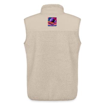 Neon Planet Landscape - Unisex Sherpa Gilet by Stanley/Stella - beige - Back - AI Model Male 178 light (178cm)