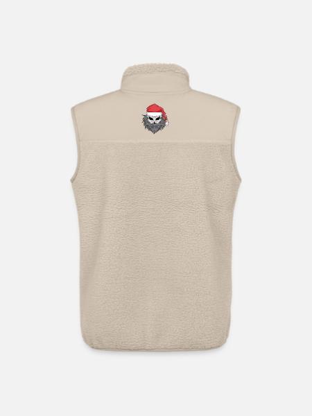 Santa Claus Skull - Unisex Sherpa Gilet by Stanley/Stella - beige