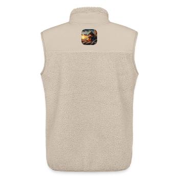 Brown bear sitting in front of a tree with honeycomb - Unisex Sherpa Gilet by Stanley/Stella - beige - Back - AI Model Male 178 light (178cm)