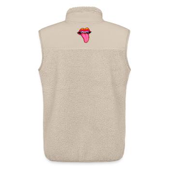 Mouth with vampire teeth - Unisex Sherpa Gilet by Stanley/Stella - beige - Back - AI Model Male 178 light (178cm)