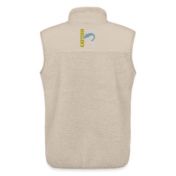 Combat de pêche au poisson-chat avec le poisson-chat fort - Veste sans manches sherpa unisexe Stanley/Stella - beige - Dos - AI Model Male 178 light (178cm)