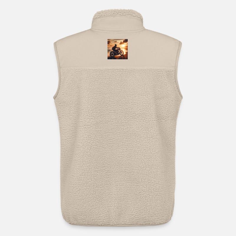 Motorcycle Old Sunset 2 - Unisex Sherpaweste von Stanley/Stella - Beige