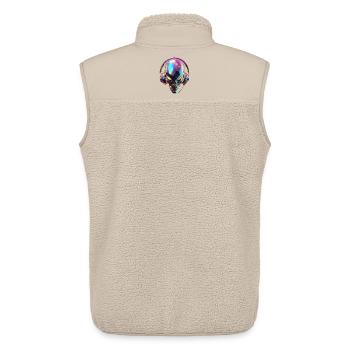 Chromatic Alien Head with Headphones - Unisex Sherpa Gilet by Stanley/Stella - beige - Back - AI Model Male 178 light (178cm)