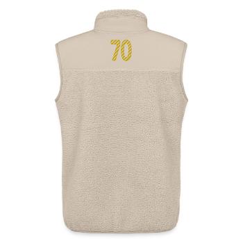 70. 70 JAHRE. 70-JÄHRIGES JUBILÄUM. 70-JÄHRIGES JUBILÄUM. - Unisex Sherpaweste von Stanley/Stella - Beige - Hinten - AI Model Male 178 light (178cm)