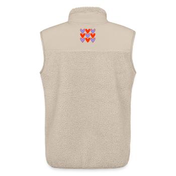 HERZ. HERZ. VALENTINSTAG. LIEBE. LIEBE. PAAR. - Unisex Sherpaweste von Stanley/Stella - Beige - Hinten - AI Model Male 178 light (178cm)