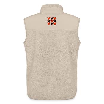 HERZ. HERZ. VALENTINSTAG. LIEBE. LIEBE. PAAR. - Unisex Sherpaweste von Stanley/Stella - Beige - Hinten - AI Model Male 178 light (178cm)