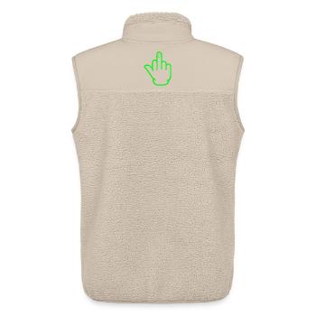 Doigt d’honneur heureux - Veste sans manches sherpa unisexe Stanley/Stella - beige - Dos - AI Model Male 178 light (178cm)