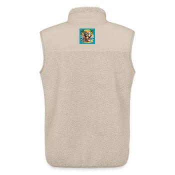 Singe sur la plage - Veste sans manches sherpa unisexe Stanley/Stella - beige - Dos - AI Model Male 178 light (178cm)