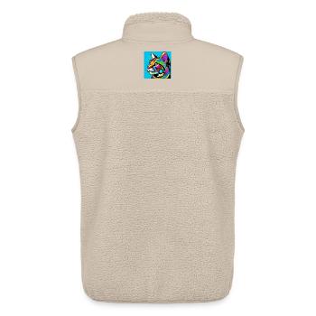 Cat Pop Art - Unisex Sherpa Gilet by Stanley/Stella - beige - Back - AI Model Male 178 light (178cm)