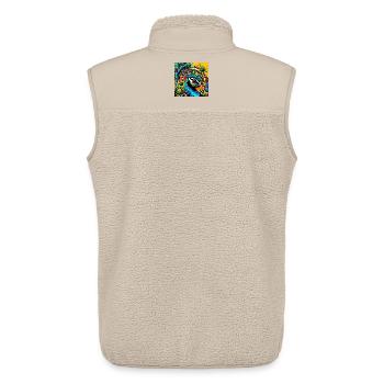 Peacock Pop Art - Unisex Sherpa Gilet by Stanley/Stella - beige - Back - AI Model Male 178 light (178cm)