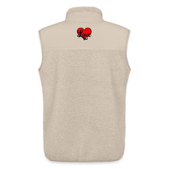 Red heart with text 'Love' - Unisex Sherpa Gilet by Stanley/Stella - beige - Back - AI Model Male 178 light (178cm)