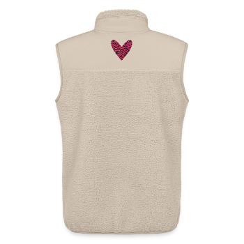 HERZ. HERZ. VALENTINSTAG. LIEBE. LIEBE. PAAR. - Unisex Sherpaweste von Stanley/Stella - Beige - Hinten - AI Model Male 178 light (178cm)