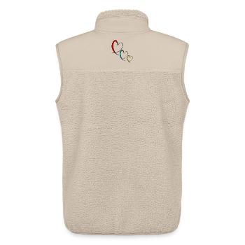 HERZ. PAAR. ICH HABE GERADE GEHEIRATET. Junggesellinnenabschied. VALENTINSTAG. - Unisex Sherpaweste von Stanley/Stella - Beige - Hinten - AI Model Male 178 light (178cm)