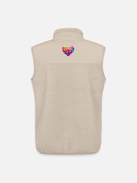 Buntes Herz - Unisex Sherpaweste von Stanley/Stella - Beige