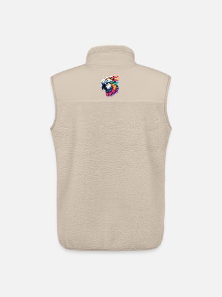 Cockatoo parrot with crest - Unisex Sherpa Gilet by Stanley/Stella - beige
