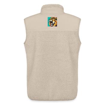 Lion Pop Art - Unisex Sherpa Gilet by Stanley/Stella - beige - Back - AI Model Male 178 light (178cm)