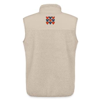 HERZ. PAAR. ICH HABE GERADE GEHEIRATET. Junggesellinnenabschied. VALENTINSTAG. - Unisex Sherpaweste von Stanley/Stella - Beige - Hinten - AI Model Male 178 light (178cm)