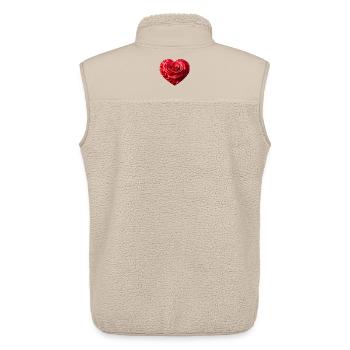 Coeur de rose (01) - Veste sans manches sherpa unisexe Stanley/Stella - beige - Dos - AI Model Male 178 light (178cm)