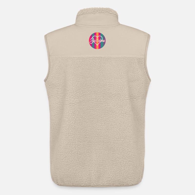 HERZ, ICH LIEBE DICH - Unisex Sherpaweste von Stanley/Stella - Beige
