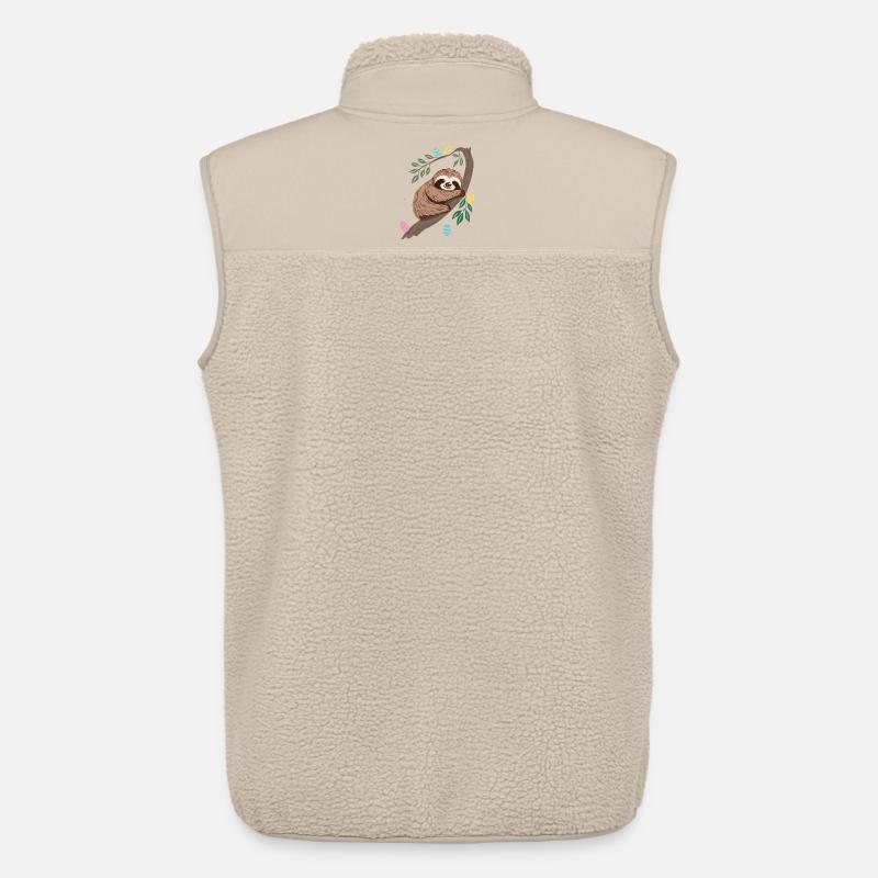 Easter Sloth with Easter Eggs - Unisex Sherpa Gilet by Stanley/Stella - beige